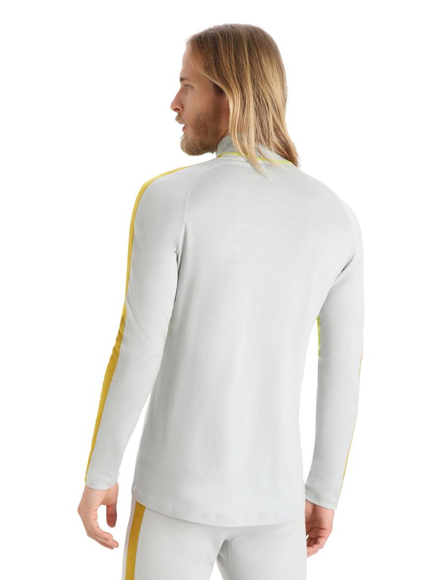 Men's Icebreaker Merino 200 Sonebula Long Sleeve High Neck Thermal Top Base Layers Ether / Shine | CA 1602MQZA